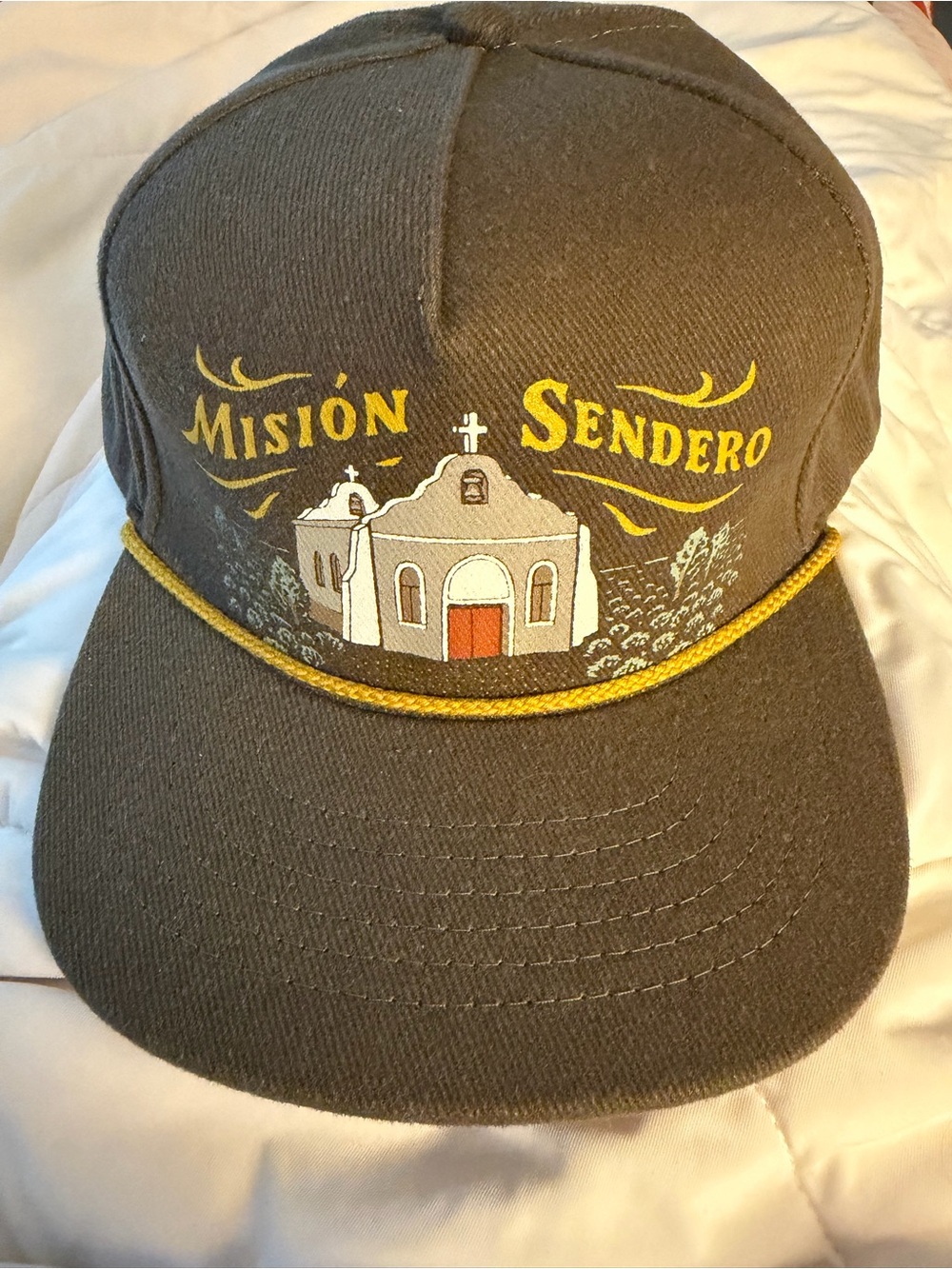 Misión Sendero Brown Cap with Yellow Accent Rope